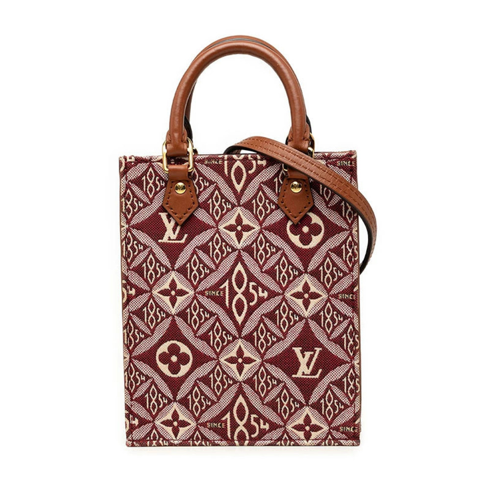 Louis Vuitton Monogram Jacquard Sac Canvas Leather Tote Bag Bordeaux Purple